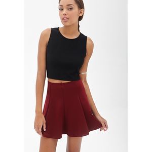 F21 Zippered Black Sleeveless Crop Top Small